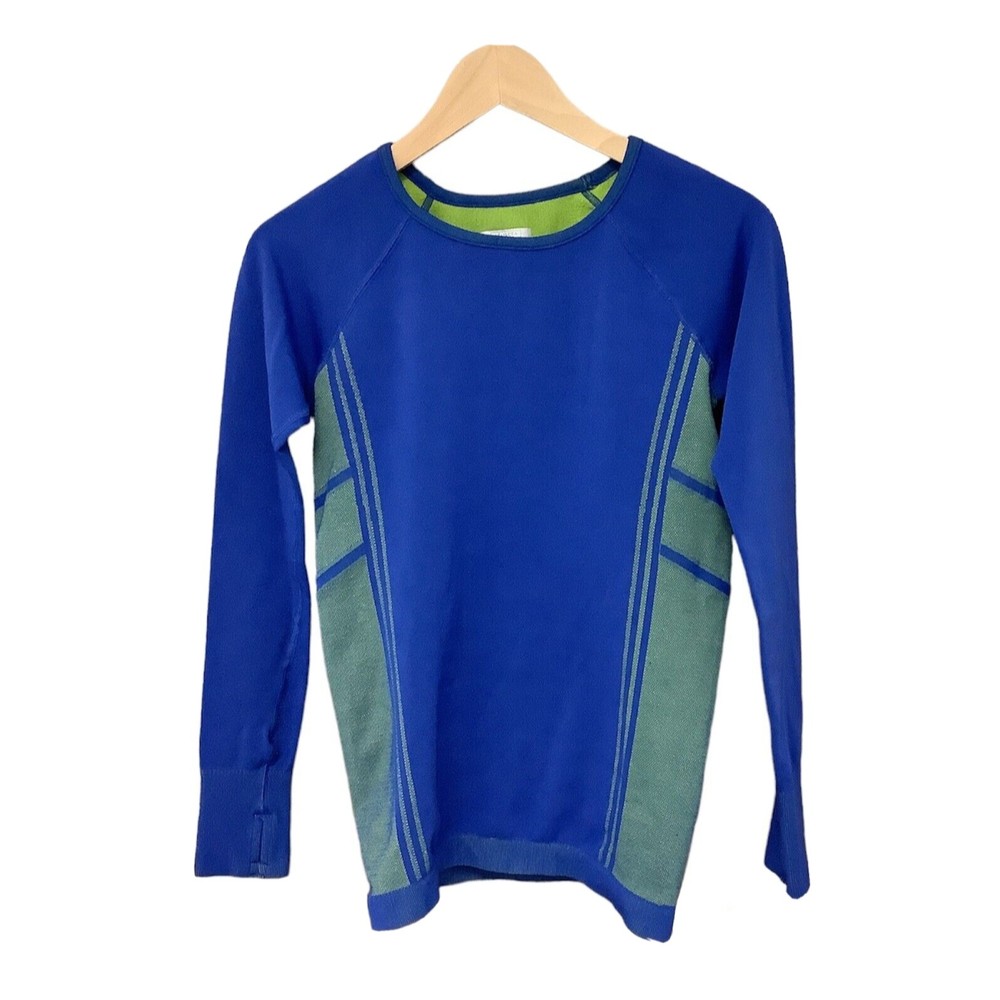 Athleta Womens Neothermal Blue Green Activewear Pullover Top Womens Size Medium